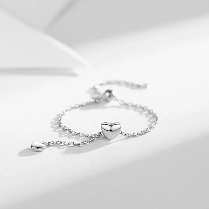 Temperament Silver Color Heart-Shaped Ring Design Jewelry For Women 5