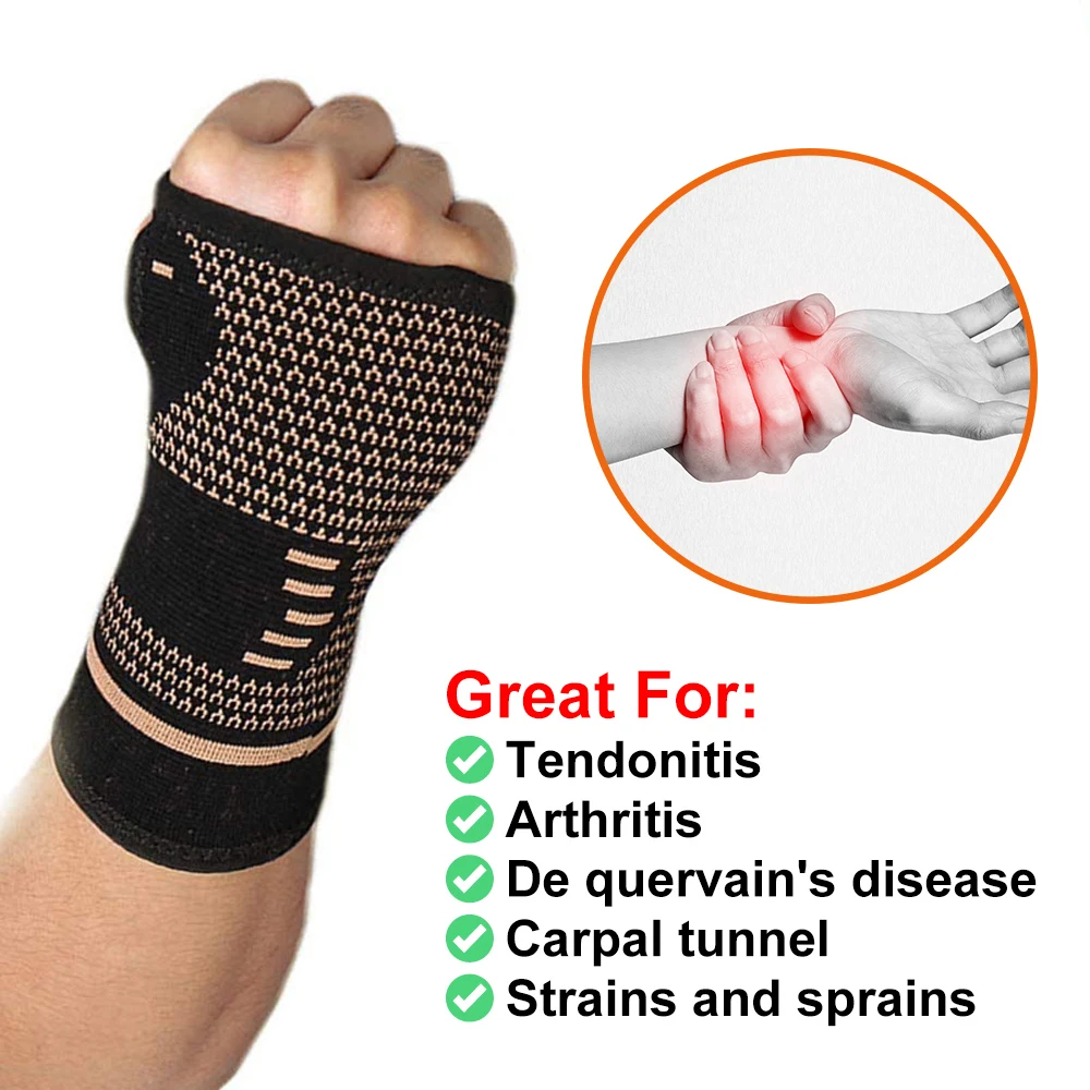 1PCS Compression Wrist Brace with Pressure Belt Sport Protection Wristband Knitting Pressurized Wrist Palm Brace Bandage Support wrist brace,wrist guard,wrist support band,wrist support