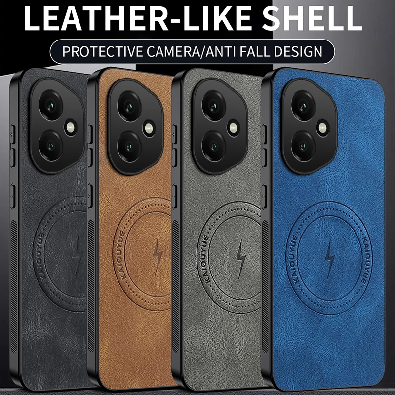 Luxury Leather Magnetic Matte Phone Case - Premium Business Style Back Cover