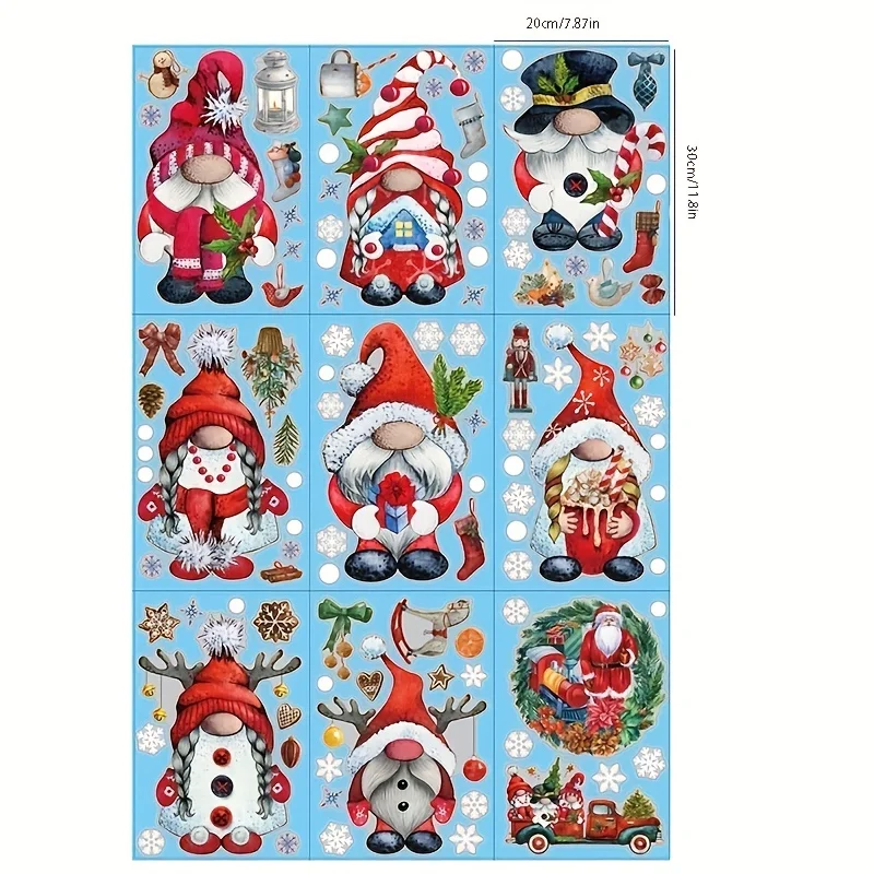 103PCS Xmas Window Clings for Glass Christmas Decals Xmas Santa Stickers window stickers christmas stickers
