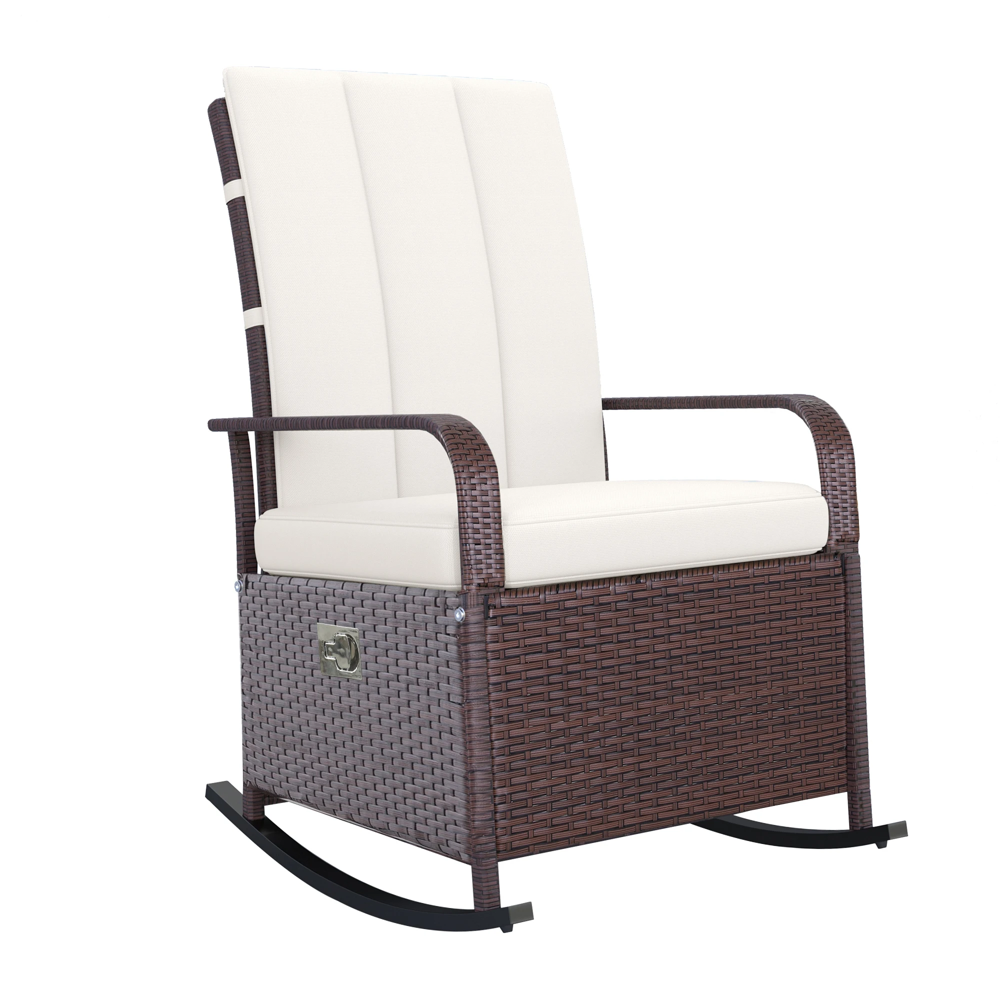 Outdoor Adjustable Wicker Recliner Lounge Chair 2