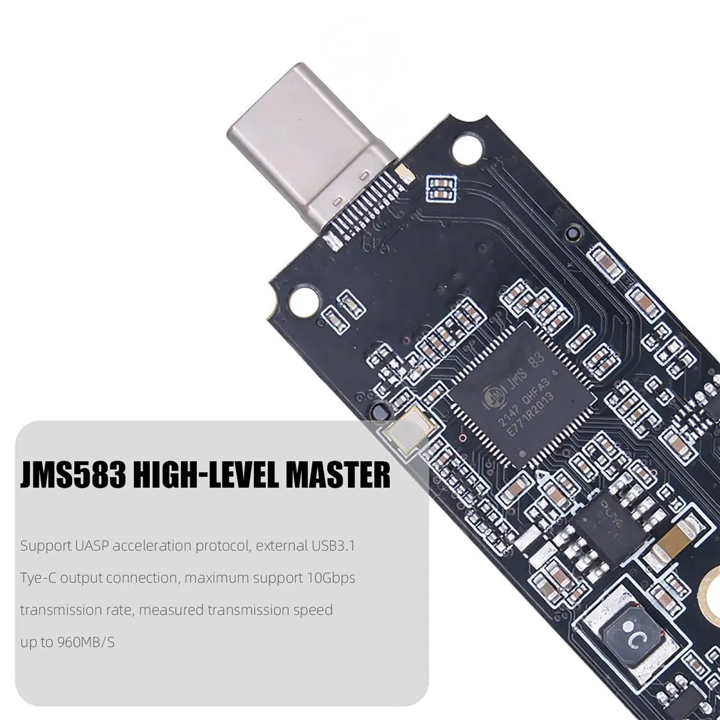 M.2 NVME-USB 3.1 , JMS583 SSD  ī, 10Gbps M.2 NVME PCIe  ī, ϵ ̺ ڽ, ǰ