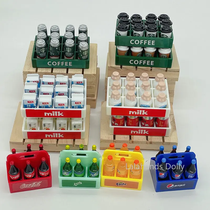 

Dollhouse Accessories Mini Simulation Coffee Milk Drink Cola Set Miniature Food Play DIY Scene Models Decorative Accessories