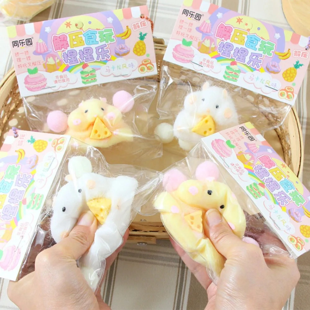 Fascinating Cartoon Cute Hamster Waffles Paws Squeeze Toy Silicone Pinch TPR Soft Decompression Stress Toy for Kids Gift Squishy 2
