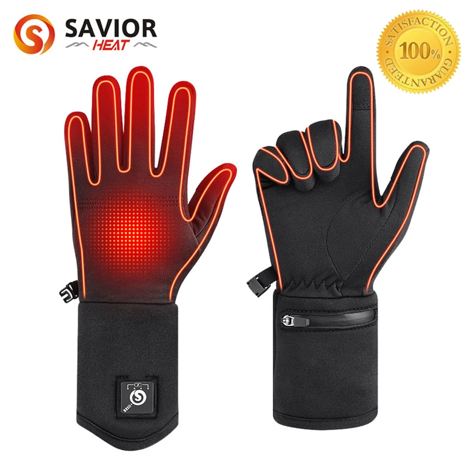 Heated Thermal Touchscreen Gloves With Rechargeable Battery For Riding Ski Snowboarding Hiking And Cycling Hand Warmth