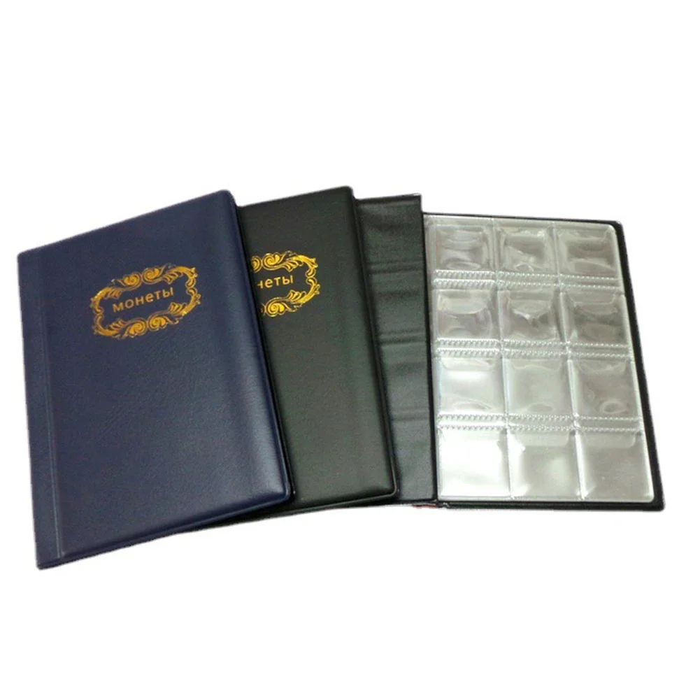 120 Grids PU Leather Album Coins 10 Pages Stamp Album Coin Display Book Commemorative Coin Badges Tokens Scrapbook