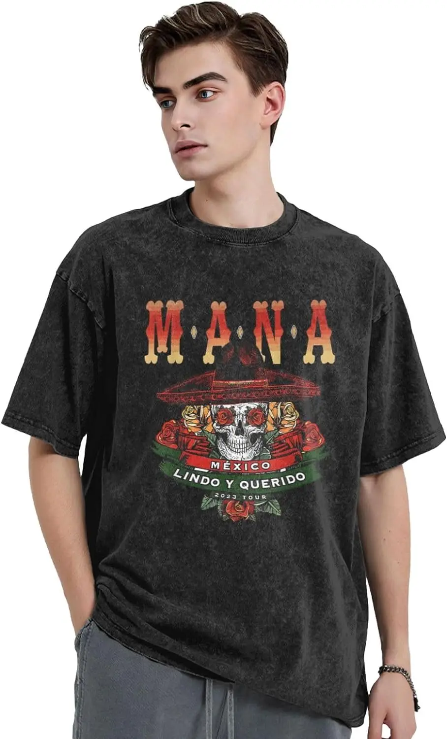 

Men's Oversized Short Sleeve Cotton Graphic T-Shirts Vintage Streetwear Loose Tee