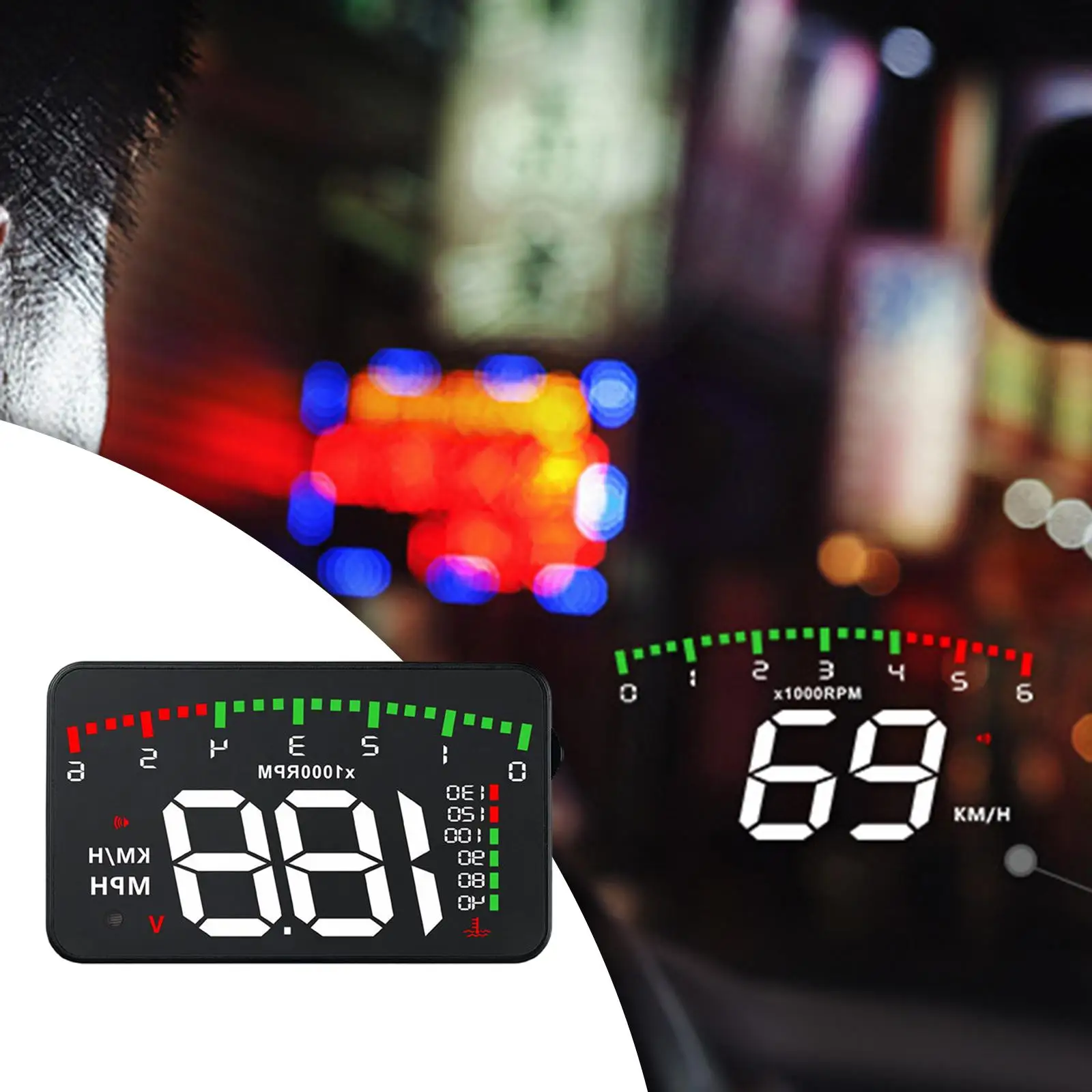 

3,5 дюймовый дисплей HUD A900, отображение напряжения HUD, экран отражения об/мин, универсальное обновление для