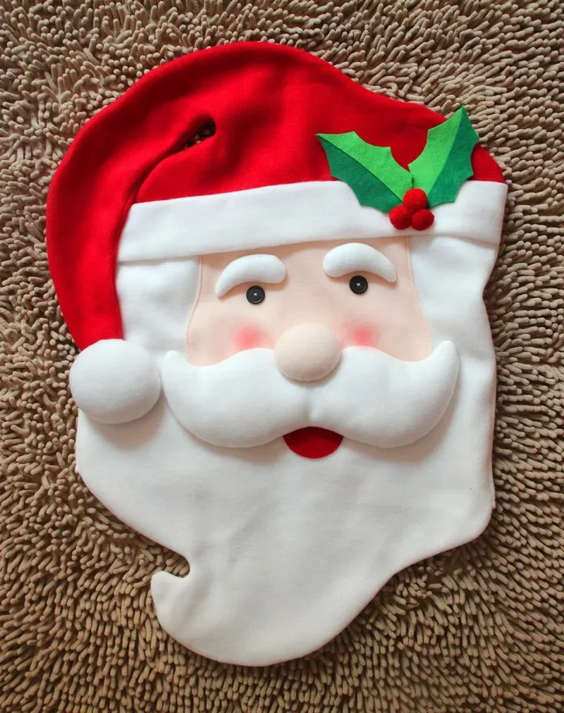 1pc Lovely Christmas Chair Covers Mr & Mrs Santa Claus Christmas Decoration Dining Room Chair Cover Home Party Decor Gift 2