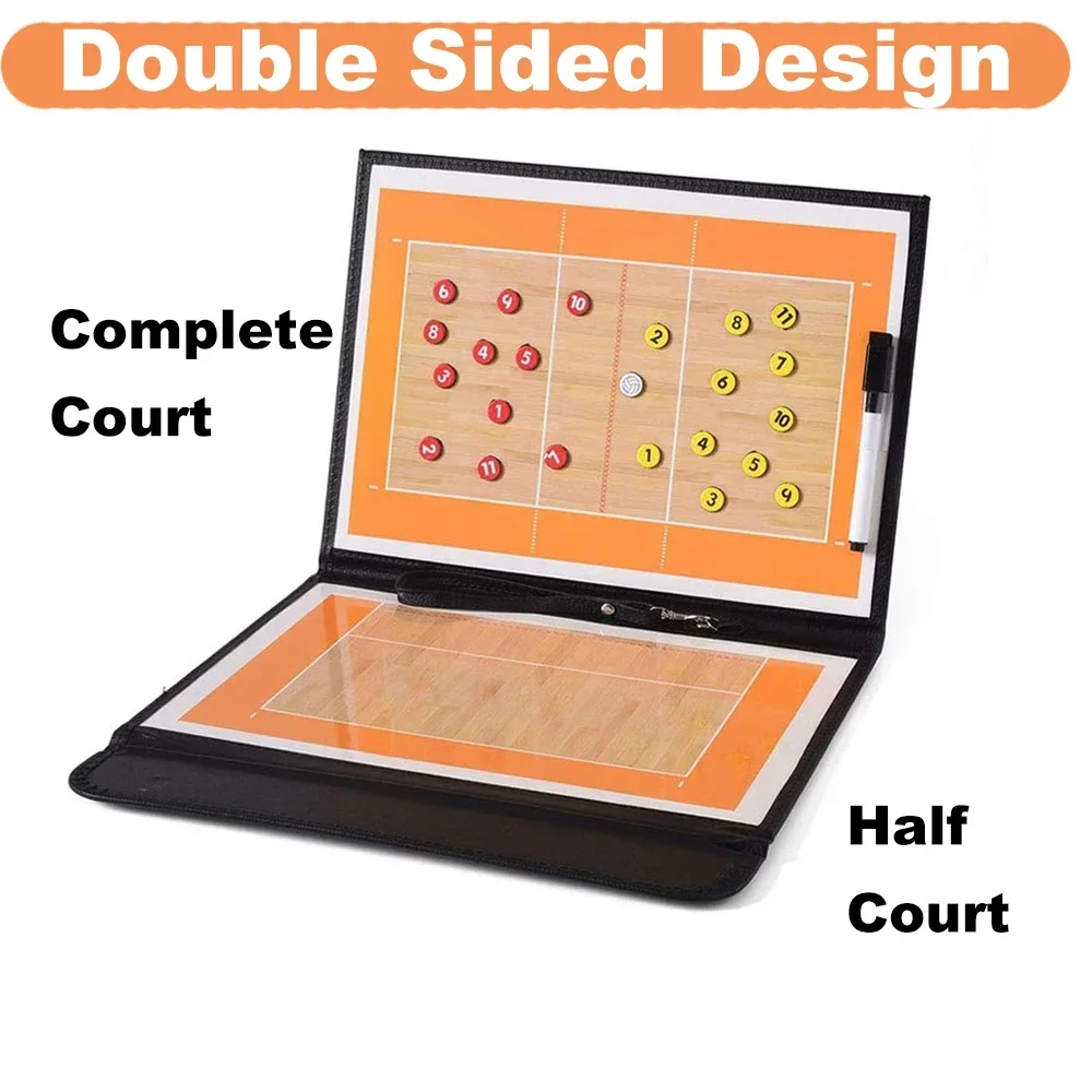 Foldable Volleyball Coaching Board Volleyball Coaches Clipboard Tactical Magnetic Board Kit Training Assistant Equipment