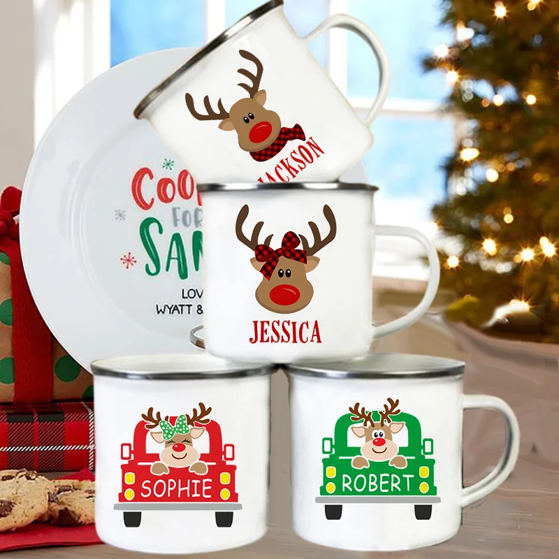 Tazza Natale In Ceramica Con Corna Di Cervo 3D, 450 Ml, Con Cucchiaio, Design Natalizio, Regalo