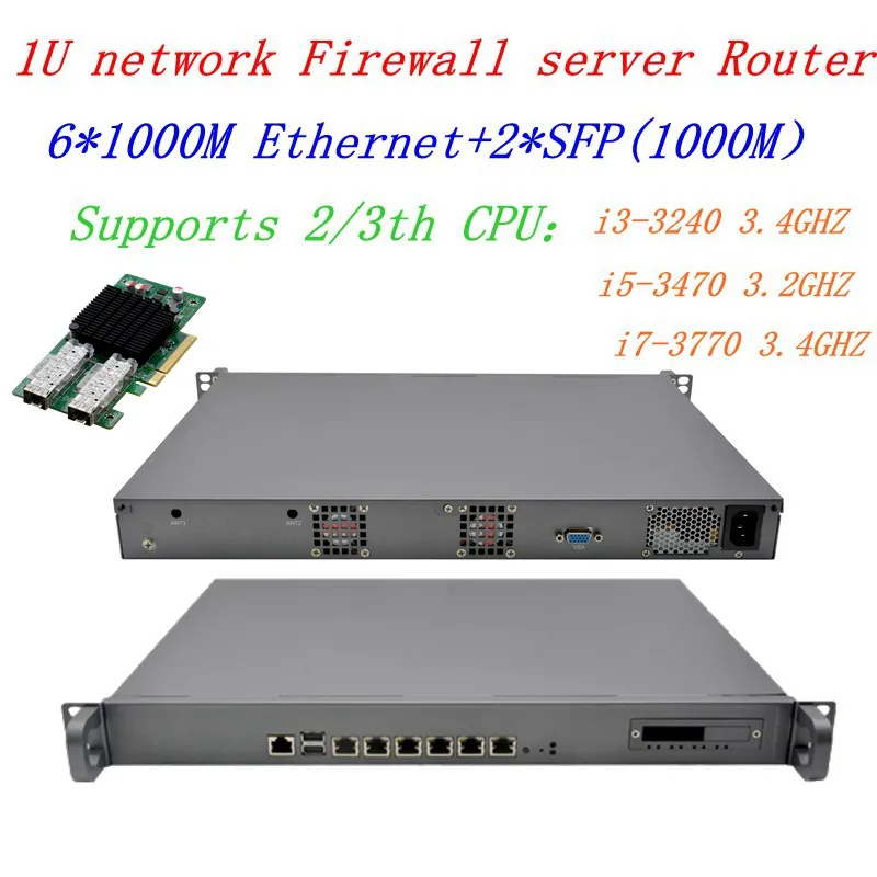 Intel I5 3470 I7-3770 3.4Ghz 1U Firewall Server Router 6 * Intel 1000M I211 Gigabit Lan Con 2 * Sfp 1000M Supporto Ros Routeros