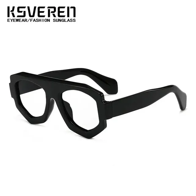 Gafas de lectura con bloqueo de luz azul poligonal de leopardo para mujer, gafas para presbicia con acabado Irregular, gafas ópticas transparentes 3