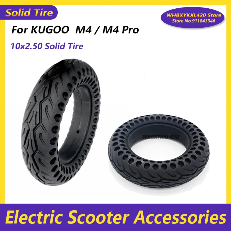 10X2.50 Solid Tire 10 Inch Electric Scooter Tires for KUGOO M4 / M4 Pro