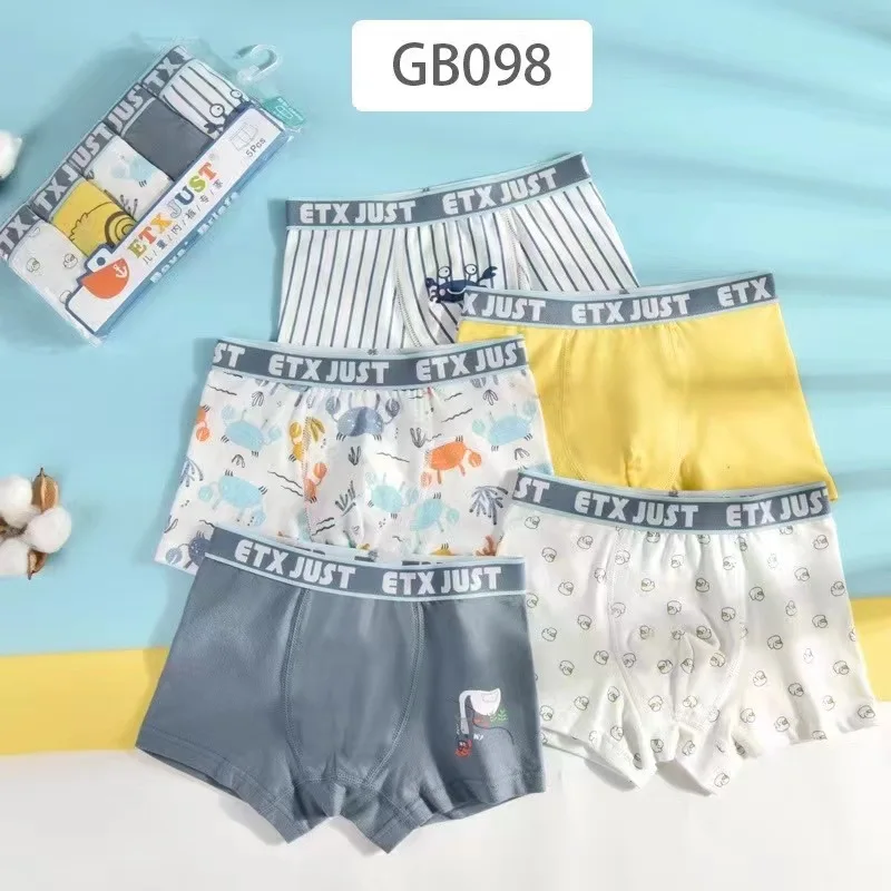 anos de roupa interior para meninos grandes algodão adolescente dos desenhos animados caranguejo boxers nova moda crianças respirável bonito pato calcinha