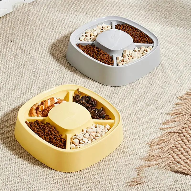

Pet compartment food bowl Cat Slow Feeder Wet Food Pet Slow Feeder with Higher Edges anti-choking edible pet bowl for cats