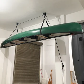 Portapacchi per kayak Kayak con sistema di pulegge sospese Portapacchi per kayak Supporto da soffitto per garage per canoa da paddle per bicicletta