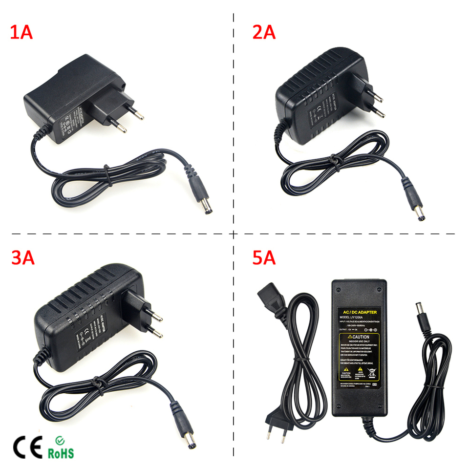 DC 12V Lighting Transformer 1A 2A 3A 5A Electronic Power Supply Adapter Converter For LED Strips Light LED Driver Power Charger
