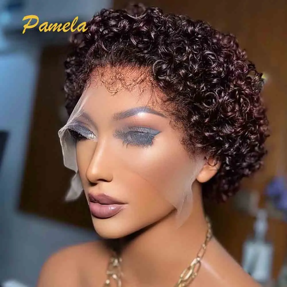 Kinky Edges Natural Hairline Wig Wear and Go Glueless Curly Bob 13x4 Transparent Lace Front Human Hair Wigs With Curly Bady Hair