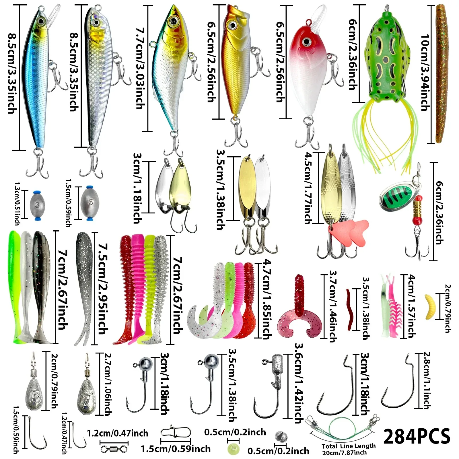 409/239/193/133/83pcs Fishing Lures Kit for Topwater Bait Rigs Tackle Kit for Bass Trout Salmon Fishing Accessories