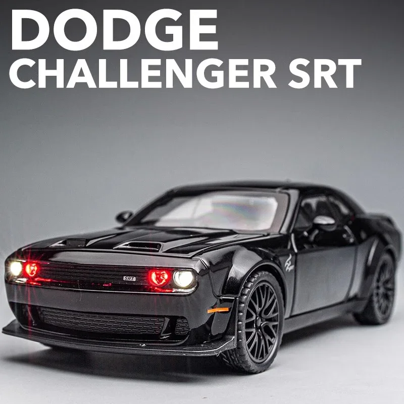 

Diecast 1:32 Dodge Challenger Hellcat Redeye Alloy Muscle Car Model Sound & Light Children's Toy Collectibles Birthday Gifts Boy