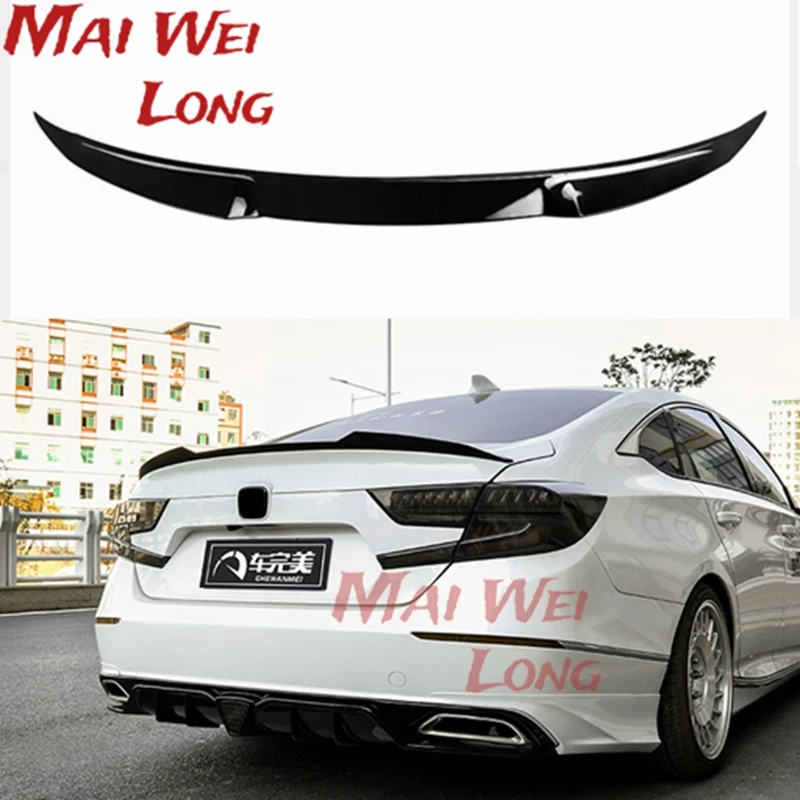

Bright black spoiler for Honda 10th generation Accord 2018-2021JDM modified M4 style tail spoiler