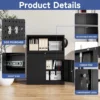 Storage with 1 Drawer, 41.2" Steel Lockable Storage with Side Pegboard, Locking Metal Cabinet for 6