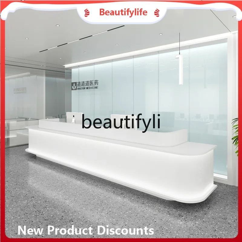 ss Asmt03A Company Front Desk Reception Desk Modern Simple Cashier Bar Hotel Medical Beauty Medical Store Commercial Counter Tab