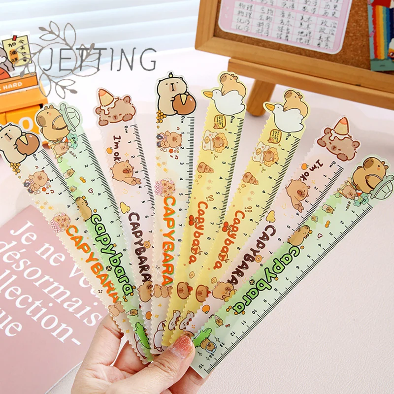 귀여운 카피바라 캐릭터 자, 창의적인 카와이 직선자, 물결선 그리기 도구, 학생용 문구, 사무용품 1개