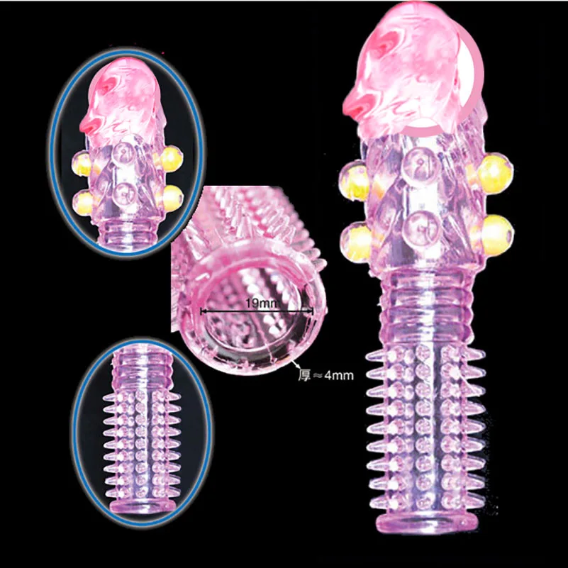 Thorn Bold Penis Enlargement Delayed Extender condom Prolong Beads Reusable thorn vibrator sleeve sex toys for man Elephant Nose male sex toys