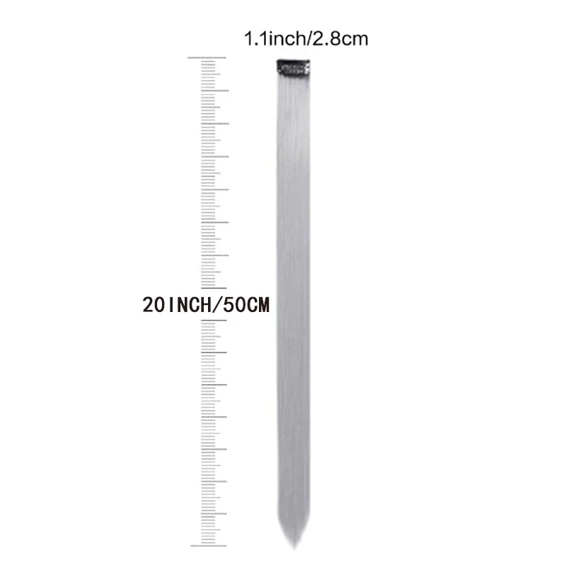 H&STAR  Synthetic 50cm Long Straight 5pcs/Pack Hair Extension  Multi color Hairpiece Wigs for Women