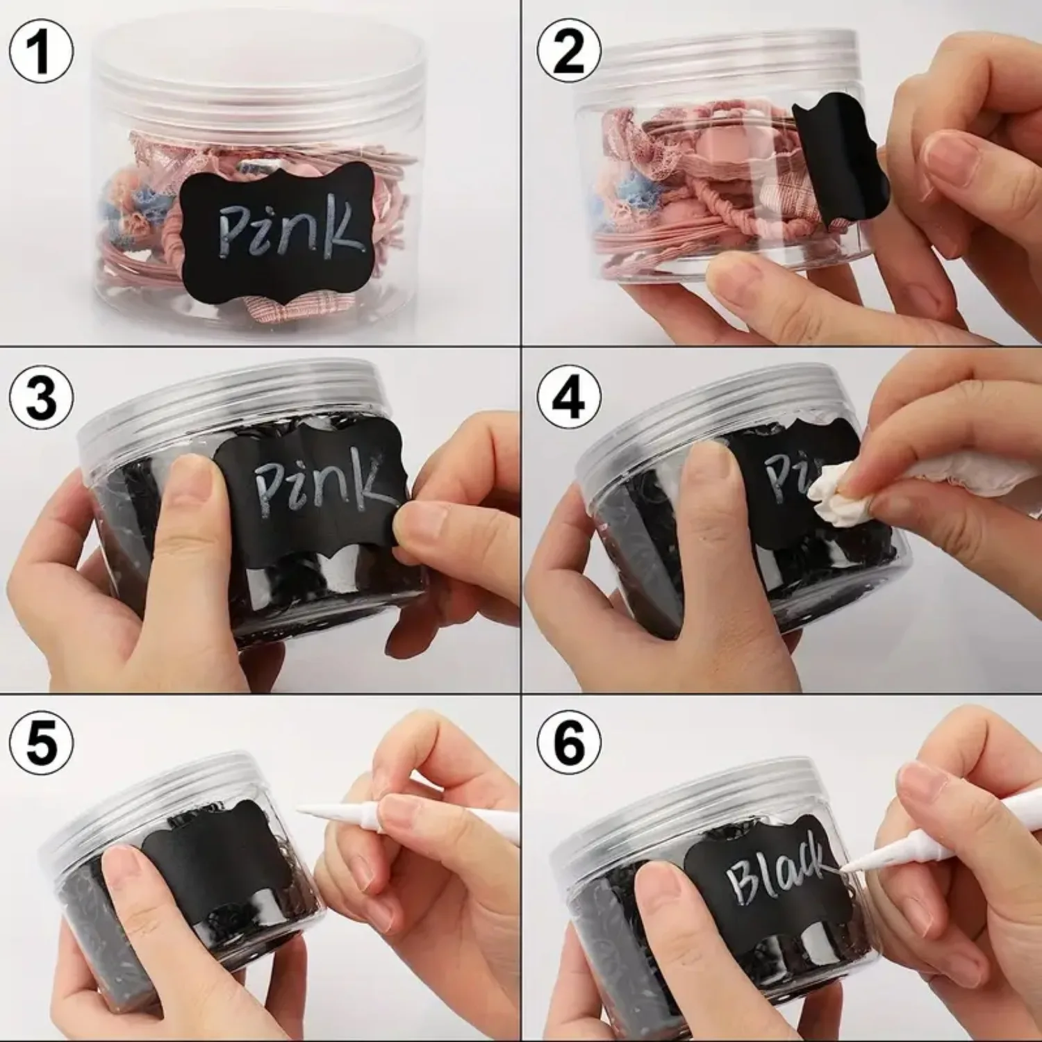 Label Stickers 48pcs Blackboard Stickers Waterproof Chalkboard Kitchen Spice Label Sticker Home Jars Bottles Tags Labels White Marker