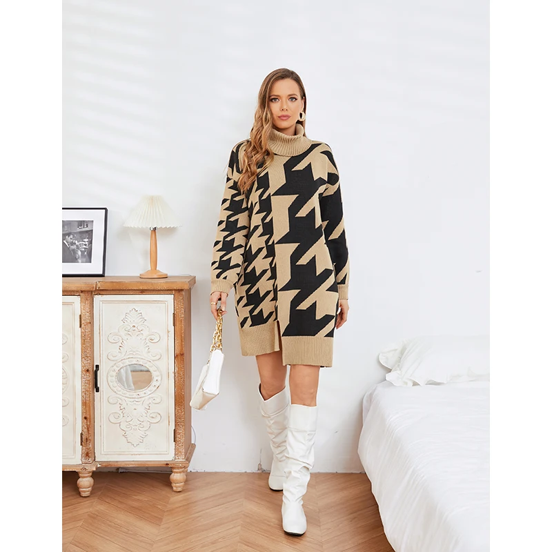 Designer Oversize Pullover Houndstooth 