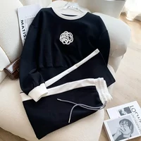 Pull à Jambes Larges et Pantalon pour Femme, Haut de Gamme, dehors et Loisirs, à la Mode, Deux Pièces Imbibées, Nouvelle Collection Automne 2023, 2023 2