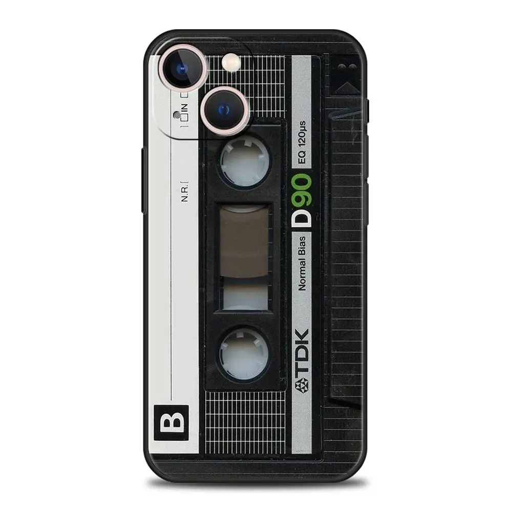 Vintage Cassette Tape Retro Style Luxury Silicone Black Phone Case