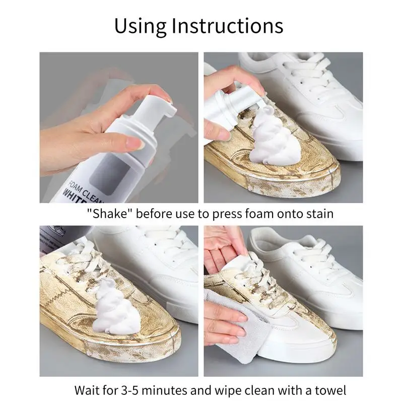 200ml White Shoe Cleaner Portable Clean Shoe Cleaning Foam Suede Sheepskin Matte Shoes Leather Cleaner Sneakers Dry Cleaning 6
