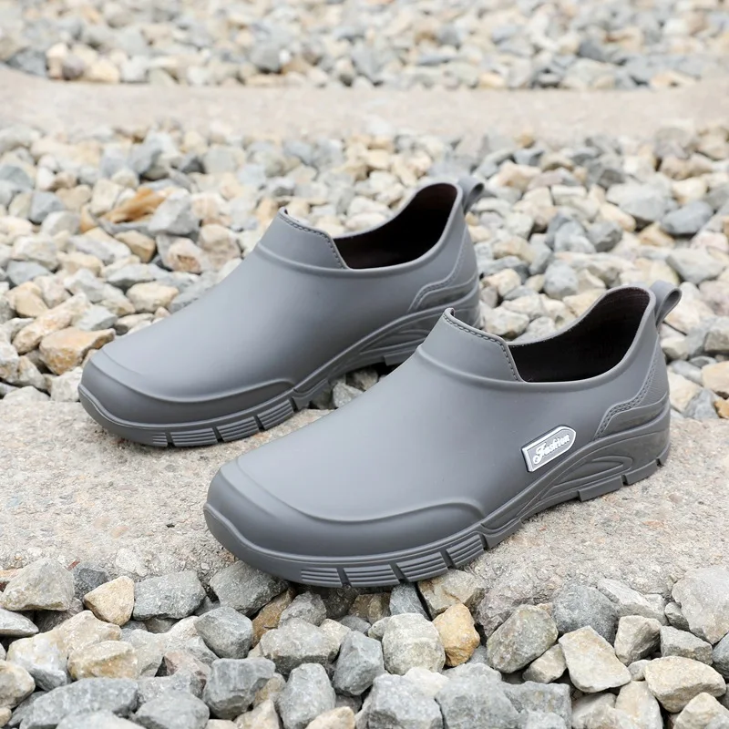 Bottes de pluie basses hommes anti-dérapantes pour pêche cuisine et activités extérieures résistantes
