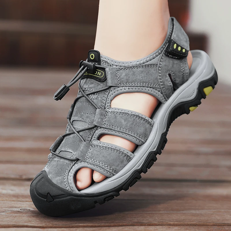 Grote maat sandaal heren zomer casual strand leren sandalen Echt lederen sandalen kopen vanaf een prijs van 16