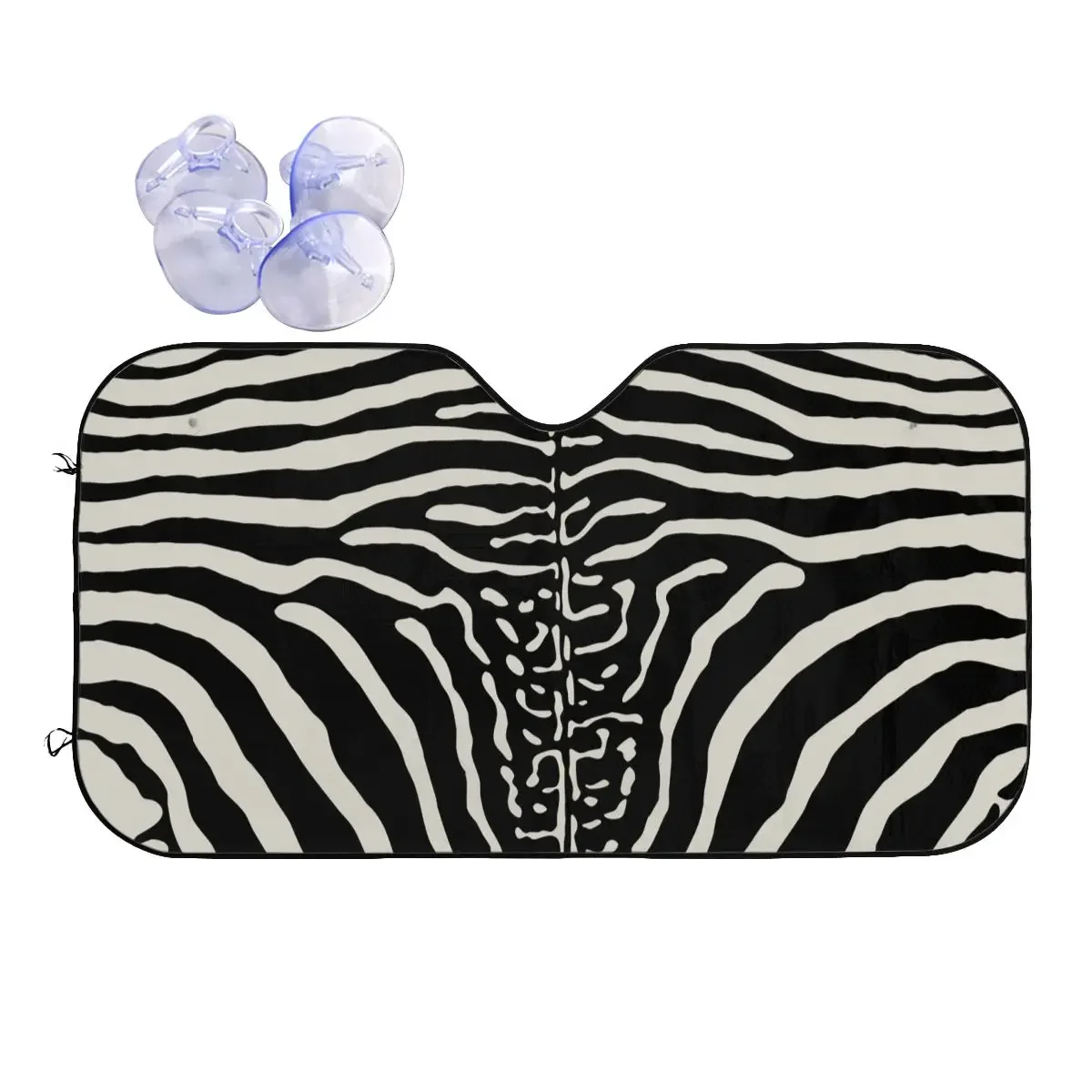 

Zebra Stripes Print Novelty Sunshade Windscreen 76x140cm Animal Skin Hide Texture Foils Car Sunshade Front Window Cover