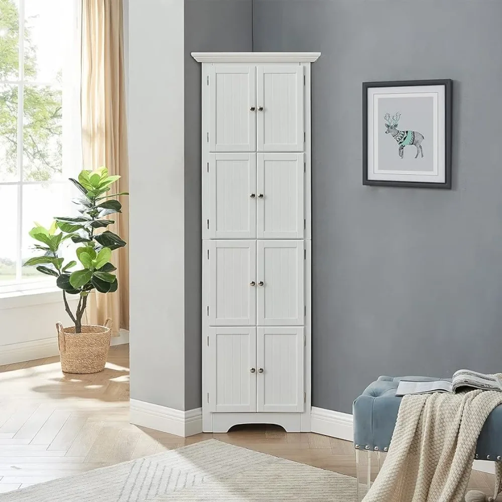 

Настенный шкаф для хранения с полками и дверями, большое пространство для гостиной, кухни, офиса, спальни, ванной, белый