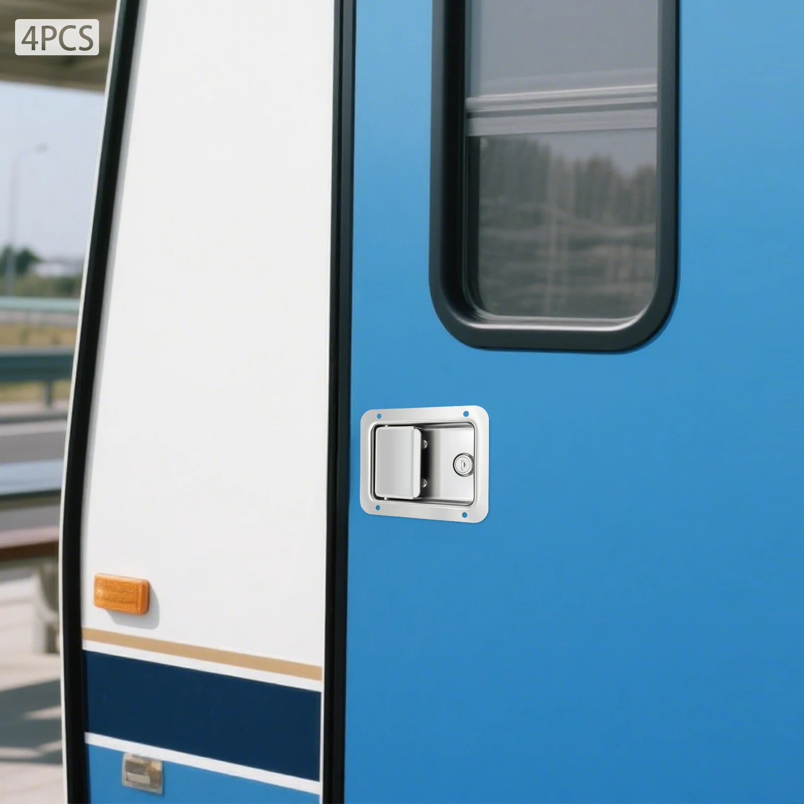 4PCS Stainless Steel Toolbox Latch Lock, Waterproof Lockable Draw Latch with 2 Keys for Truck Tool Box Van Trailer