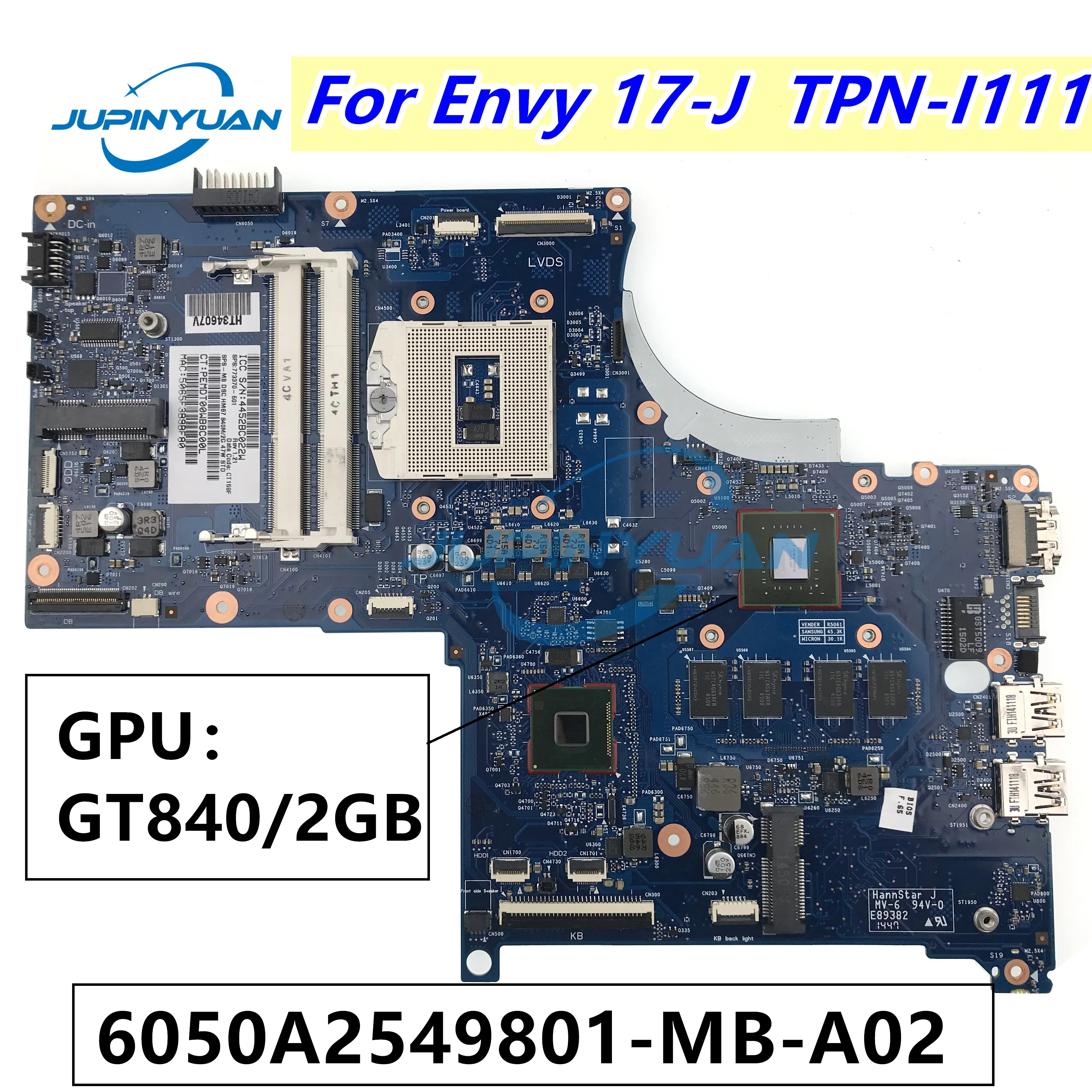 

773370-001 773370-501 For HP ENVY TOUCHSMART 17-J Laptop Motherboard with HM87 840M/2G 100% Fully Tested