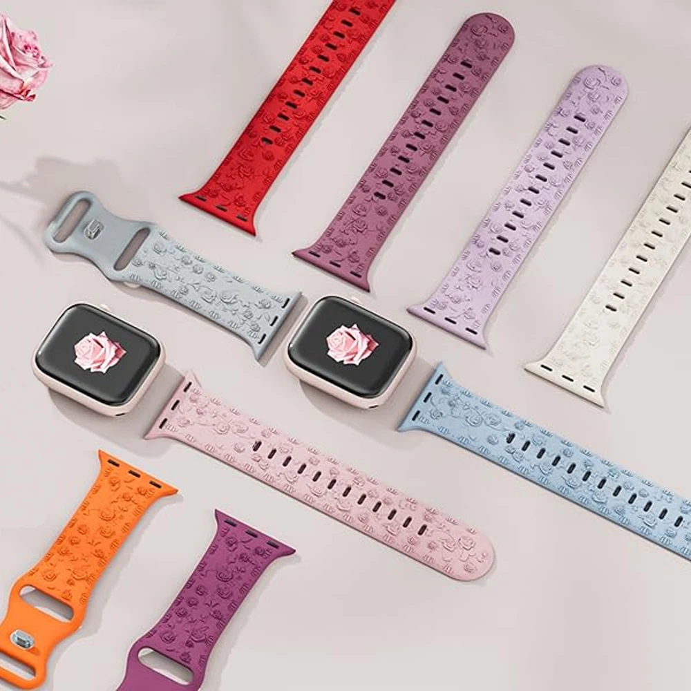 Rose Engraved Straps
