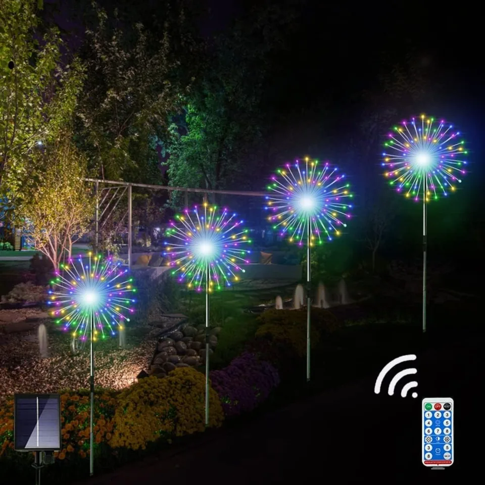 4 Pack Solar Firework String Lights with Remote