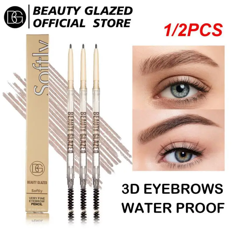 

1/2PCS Double-headed Eyebrow Pencil Natural Eyebrows Tattoo Pen Long Lasting Waterproof Black Brown Brow Enhance Tint Makeup