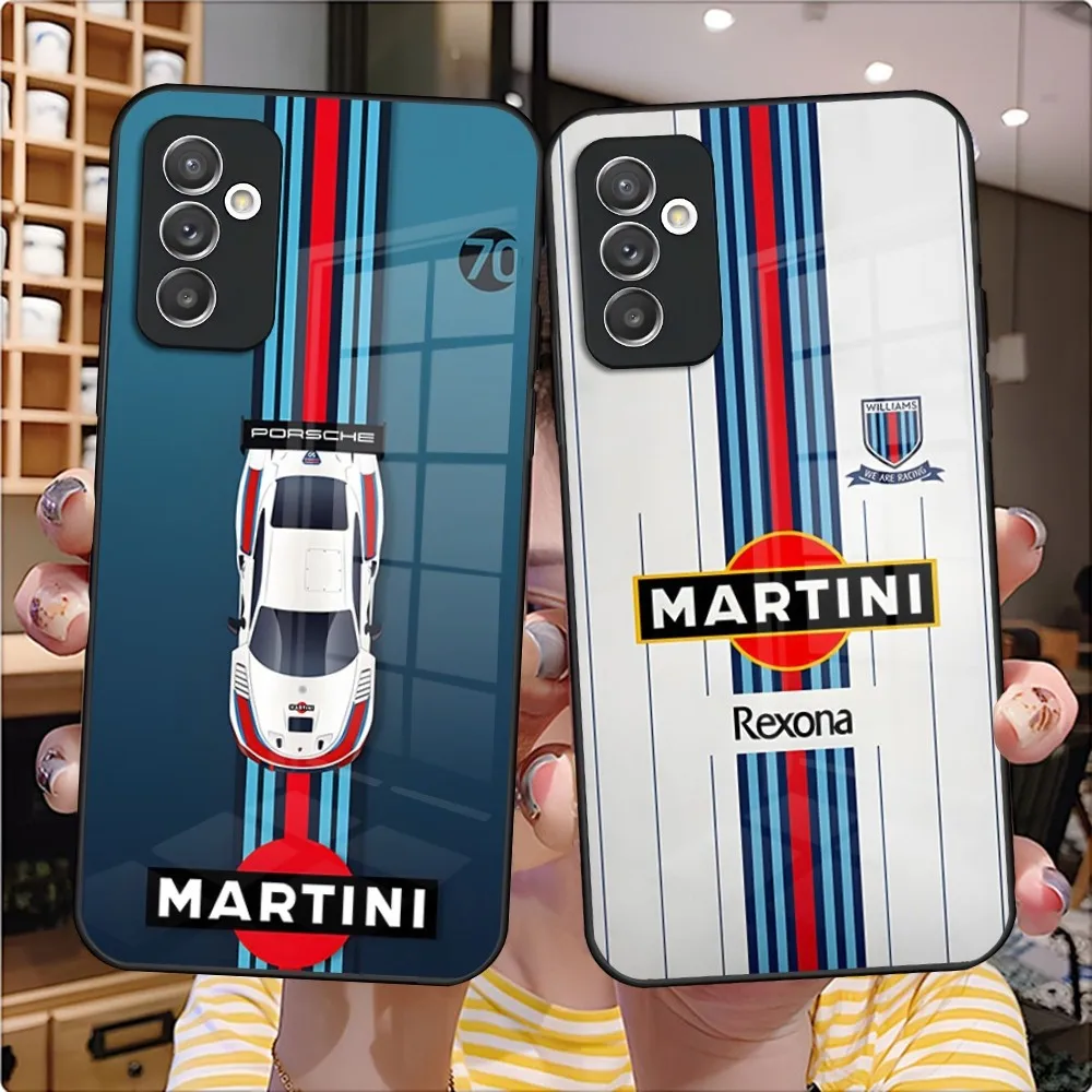 

Martinis Racing Colours Print Phone Case Glass Design For Samsung A54 A51 A52 A21 A71 A20 A14 A12 A22 A40 A32 A72 A30 A34 Covers