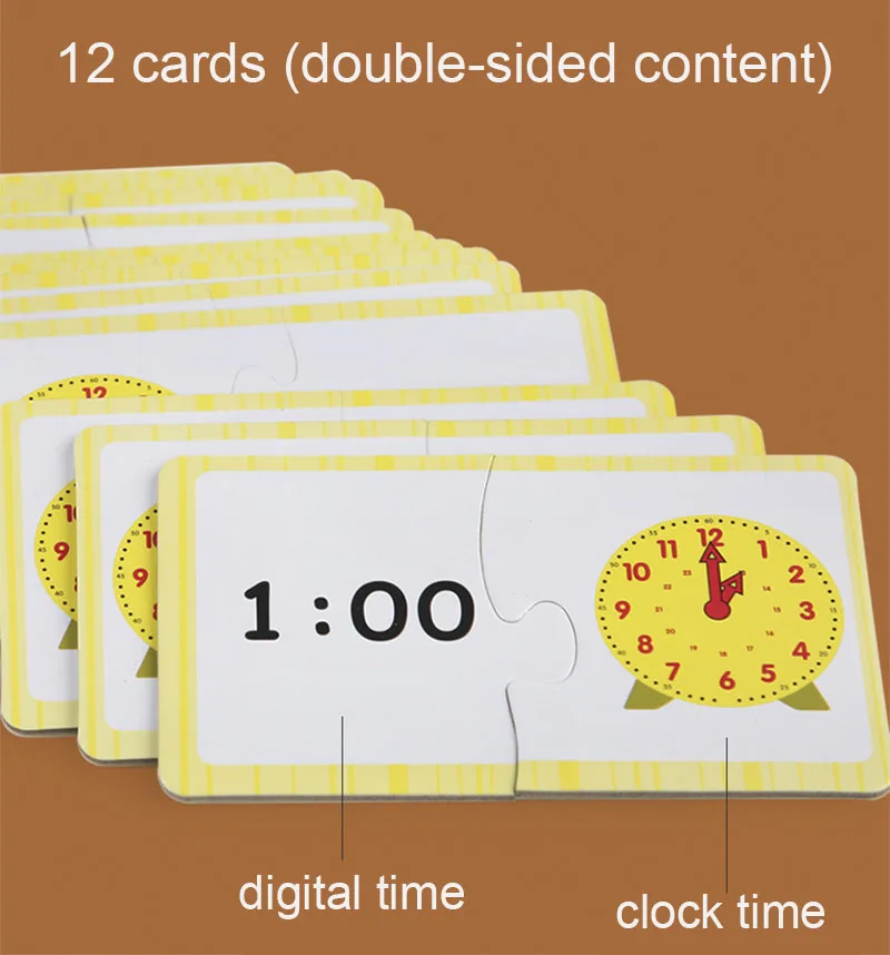 Children Montessori Clock Educational Toys Hour Minute Second Cognition Matching Puzzle Toys Kids Early Preschool Teaching Aids 6
