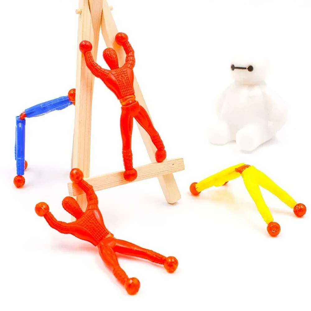 5 Pcs 9cm Prank Joke Toy Colourful Funny Viscosity Personage Halloween Kids Children Gags & Practical Jokes Wall Climbing Man prank toys