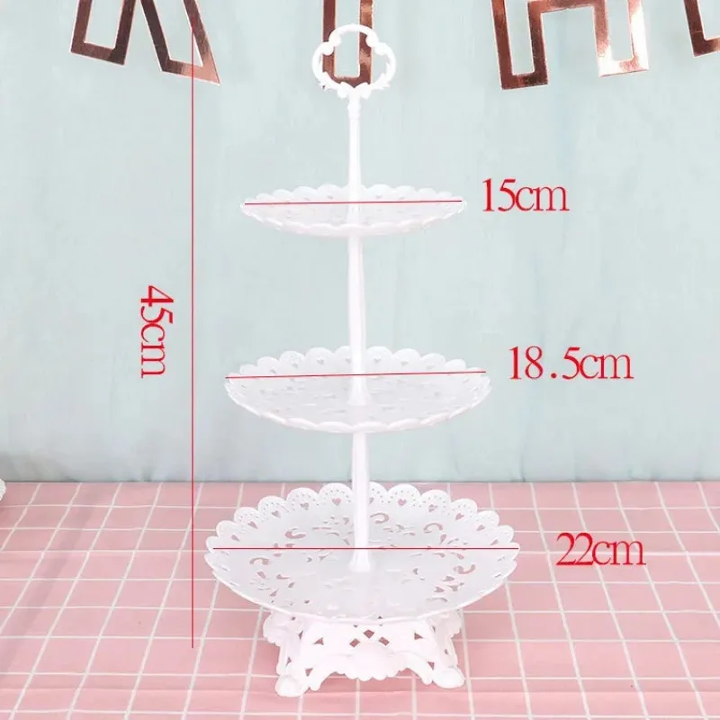 Ins Style Cake Stand Three Layer Cake Tray Fruit Tray Cupcake Display Stand Creative Cake Display Stand Plastic Dried Fruit