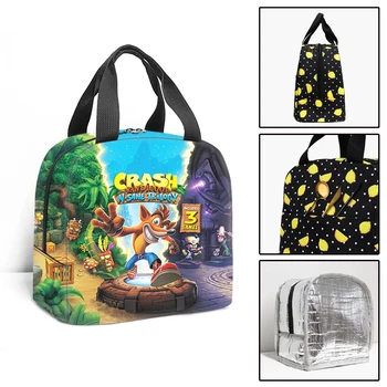 Trendy youth Game Crash Bandicoot 3D Print borse portatili isolate borse per il ghiaccio Lunchbox isolamento termico Food Lunch Bag 1